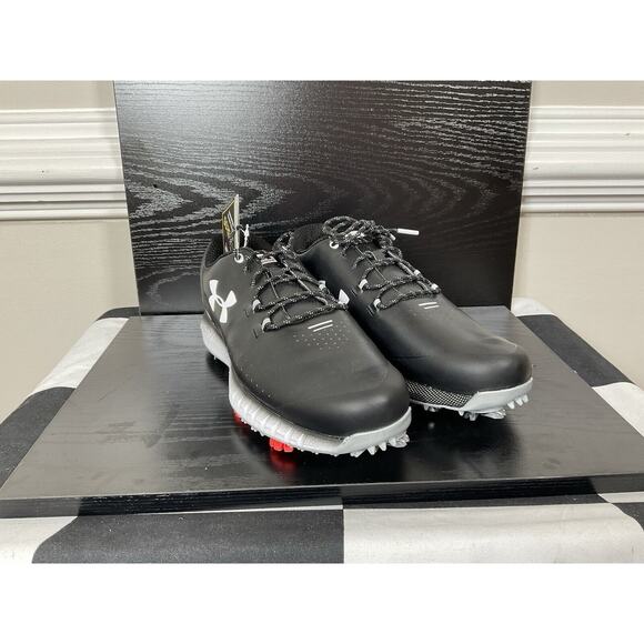 NEW! Under Armour Men's Size 7 Black Hovr Drive Gore-Tex Golf Shoes Leather RARE - Picture 3 of 12